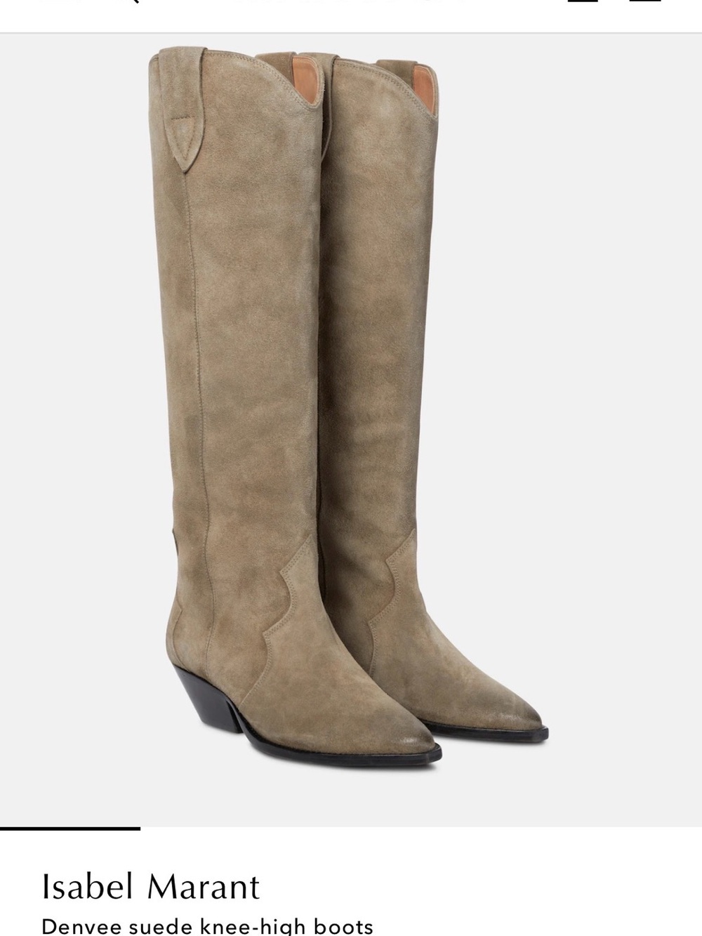 Isabel Marant Denvee Taupe Suede Over-the-Knee Boots
